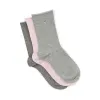 Calvin Klein 3 pair women's roll top cotton crew cut sock - pink {1day}
