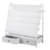 DSZ Keezi Kids Bookshelf Metal Storage Rack Toy Organiser Display Shelf with Drawer White