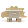 DSZ Keezi Dinosaur Kids Bookshelf 2-Tier Wooden with Fabric Drawer, Toy Storage for Toddlers {7days}