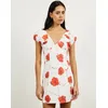 Lover Posy Gathered Detail Mini Dress - Red Floral [AU 6]