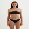 Incu: Toteme Stripe Edge Strapless Bikini Top - BLACK 001 / XXS |Womens|
