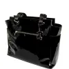 Zasel: Womens VKY Jessica B Large Tote Handbag Black Patent