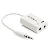 StarTech White Headset Splitter 4 Pin to 2x 3 Position Adapter