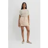 Organically Grown Linen Mini Skirt - Chai [6, 8] {two}