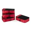 Amazon Essentials 4-Piece Packing Cubes Travel Accessories Set, Luggage Organiser with Double Zip, Mesh Top, Polyester, Small, Red (Previously Amazon Basics) {Packing Organisers} (Unit Count 4) (Luggage)