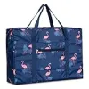 PAXLamb Carry-on Bag Folding Flight Bag Travel Duffel Bag Foldable Travel Luggage Bag Lightweight Travel Luggage Duffle Tote Bag Waterproof Luggage Organizer Storage (Navy Blue Flamingo) {Travel Duffels}