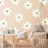 TaoBary 12 Sheets Daisy Wall Decals White Flower Big Daisy Peel & Stick Floral Stickers for Kids Girls Nursery Playroom Bedroom Living Room Wall Decor (Classic Style) {Wall Stickers}