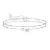 IVELECT Layered Initial Bracelet for Women Girls, Silver Letter A-Z Heart Pendant Bracelet Bead Bracelet Personalized Monogram Charm Bracelet Birthday Gifts for Womens Teen Girls Jewelry, 0.8cm {Bracelets}