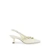 Nude Footwear Women's Kiara Slingback Pumps, Bone, EU 36/US 6 {Heels}