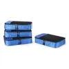 4-Piece Packing Cubes Travel Accessories Set, Luggage Organiser with Double Zip, Mesh Top, 100% Polyester, Medium, Blue (Previously Amazon Basics) {Packing Organisers} (Unit Count 4) (Luggage)