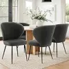 Artiss Set of 4 , Living Room Lounge Kitchen Cafe Accent Chair, Sherpa Boucle Fabric Wing Back Grey {Dining Chairs}