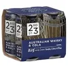 23rd Street Distillery Australian and Cola 8% 375 ml x 4 Cans {Whisky} (Booze)