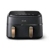 Philips 3000 Series Dual Basket Airfryer - Rapid Air Plus Technology, 8-in-1 Cooking Presets, 9L Capacity, Sync Cooking Function, Up to 90% Less Fat, Dishwasher Safe, HomeID App (NA352/00) {Air Fryers} (Household Appliances)