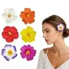 Tropical Hawaiian Hibiscus Flower Hair Clips Set of 6 Tropical Hair Accessories in Red White Hot Pink Purple Orange Yellow Artificial Flower Clips for Luau Summer Beach Party Birthday Poolside {Claws} (Hair Care)