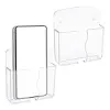 Gosknor 2pcs Wall Mount Phone Holders, Clear Plastic Cell Phone Stand with Charging Hole, Practical Smartphone Accessories for Bathroom & Shower {Stands} (Mobile)