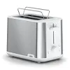 Braun Essentials Purshine Toaster HT1510WH, 2 Slot Toaster, 8 Browning Levels, Bun Warmer Rack, Reheat and Defrost Function, Bread Lift, 900W, Stainless Steel/White {Toasters} (Household Appliances)