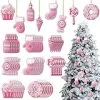 Panelee 48 Pcs Christmas Tree PVC Xmas Candy Cane Lollipop Ornament Christmas Hanging Decors Birthday Party Decoration Crafts for Holiday Xmas Tree Party (Cute Style) {Ornaments} (Warehouse)