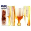 Assorted Tortoise Comb Set by Aristocrat for Unisex - 5 Pc Comb {Combs} (Unit Count 5) (Hair Care)