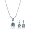 Women's Boxed Necklace/Pierced Earrings Set, Silver/Blue, One Size, One Size, Silver {Jewellery Sets} (Jewellery)