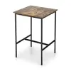 Artiss Bar Table Square Dining Kitchen Cocktail High Desk 92cm Walnut Black {Bar Tables} (Furniture)
