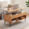 Artiss Coffee Table Lift Top Hidden Compartment Storage Display Shelf Oak - Dual-Function Lift-Top Design - Stable And Robust Construction - Concealed Spacious Storage - Anti-Slip Pads {Coffee Tables} (Furniture)