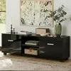 Artiss 140cm TV Entertainment Unit Two Drawers Black {TV Stands & Multimedia Centres} (Furniture)