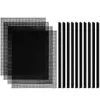4 Pieces Plastic Mesh Sheets for Embroidery Black Mesh Fish Tank Divider Screen Craft Mesh 10 Pieces Binding Bars Sliding Bars for Embroidery Crafting Knit and Crochet Projects {Hanging Ornaments} (Warehouse)