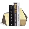 Ambipolar Decorative Gold Cast Iron , Home Decorative for Heavy Books, Abstract for Bookshelves, Office Desk, Living Room Decor {Bookends} (Warehouse)