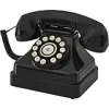 Crosley CR62-BK Kettle Classic Desk Phone with Push Button Technology, Black {Analogue & DECT Phones} (Warehouse)