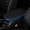 INTGET Center Console Armrest Cover for Toyota RAV4 Accessories 2023 2022 2021 2020 2019 Leather Middle Console Lid Cover Pad Protector Elbow Arm Rest Covering Car for RAV-4 (Black with Blue) {Center Consoles} (Warehouse)