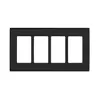Leviton REWP4-OB Renu Four-Gang Screwless Snap-On Wallplate, Onyx Black {Audio & Video Wall Plates} (Warehouse)