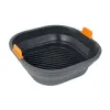 Bakemaster Silicone Collapsible Square Air Fryer Insert, 21 x 21 x 6.5cm, Grey {Heating} (Home Improvement)
