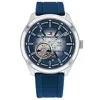 Tommy Hilfiger Men's Oliver Silicone Band Mech-Automatic Watch, 1791885, Blue, 44 mm {Wrist Watches} (Watches)