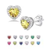 Seleneva Birthstone Stud for Women Sterling Silver Dainty Crystal Zirconia Stud Birthday Christmas Valentine's Day Jewellery Gifts for Mum Sisters Girlfriend, One Size {Earrings} (Jewellery)