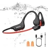 IFECCO Waterproof Headphones Swimming - IP68 Waterproof Bone Conduction Headphones Swimming Bluetooth 6.0,Underwater Headphones with 8G MP3 for Running Sports Cycling(Red-Black) {Open-Ear Headphones} (Mobile)