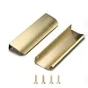 Satanga Edge Finger Tab Pull for Cabinets Hardware Closet Square Bar Drawer 5Pack Easy to Install 6inch 150mm Brushed Brass {Pulls} (Warehouse)