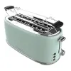 Cecotec Toaster 4 Slices Toast & Button 1600 Retro Double Green, 1630 W, 2 Wide and Long Slots of 3.8 cm, Stainless Steel, Top Racks, Adjustable Power, Crumb Drawer {Toasters} (Kitchen Appliances)