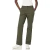 Amazon Essentials Women's Classic Straight-Fit Stretch Twill Chino Pant, Dark Olive, 8 AU {Pants} (4) (Warehouse)